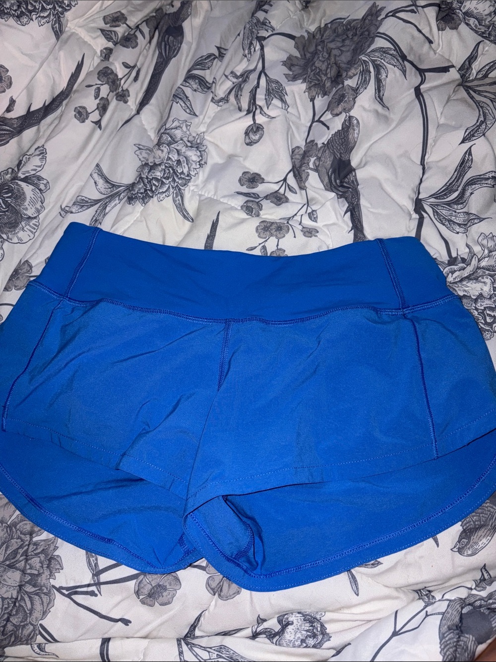 Women's Blue Athletic speed up Shorts with Flared Overlay